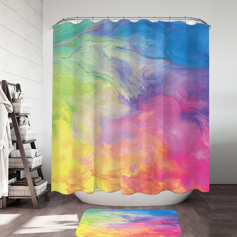 Colorful Shower Curtains Flow of Colors