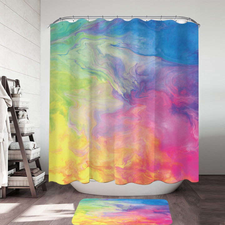 Colorful Shower Curtains Flow of Colors