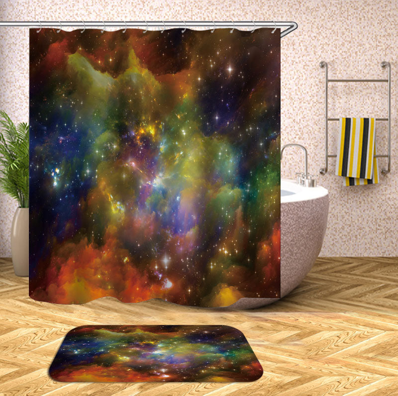 Colorful Shower Curtains with Galaxy Space