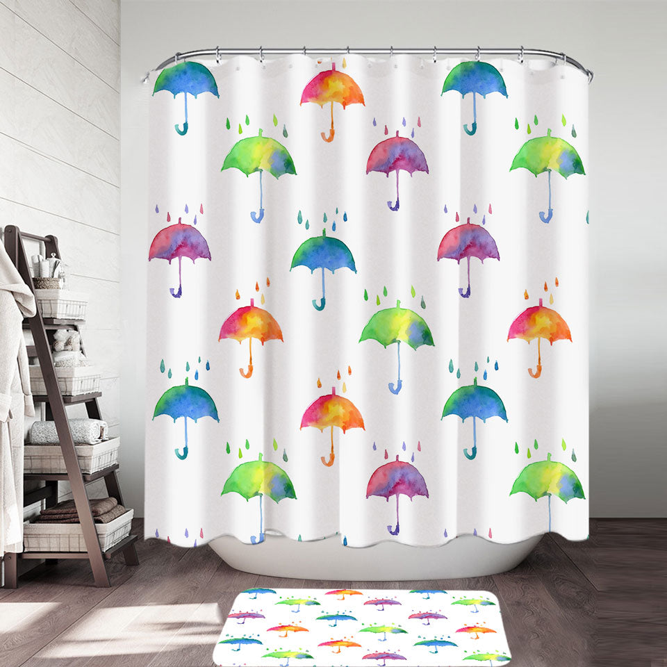Colorful Umbrellas Shower Curtains