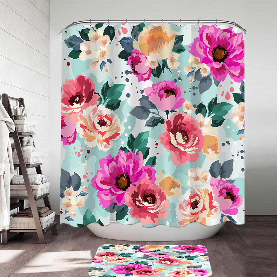 Colorful Vivid Flowers Beautiful Shower Curtains