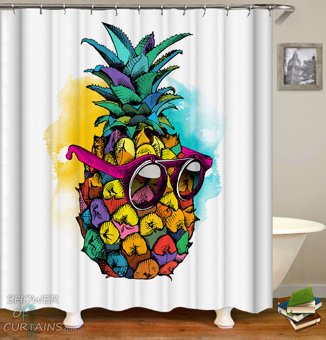 Colorful Pineapple Shower Curtain