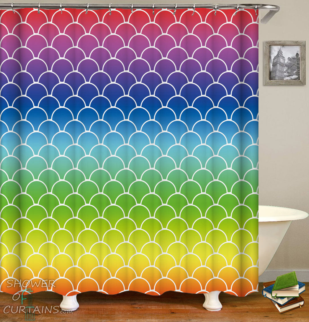 Colorful Shower Curtains of Rainbow Arches