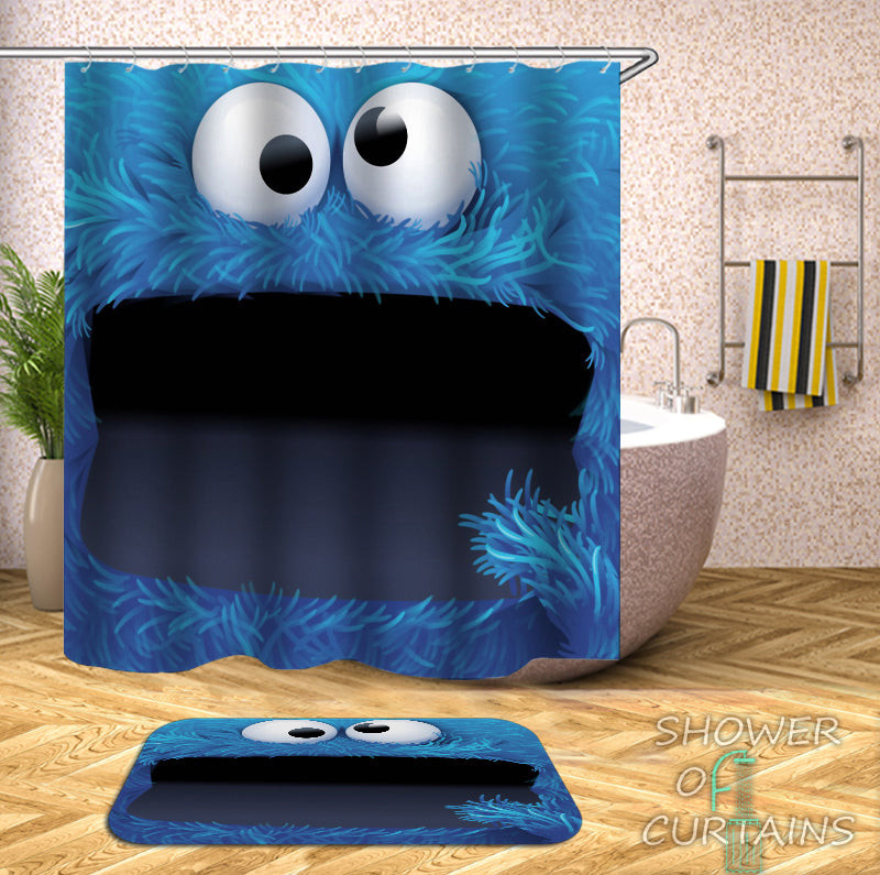 Cookie Monster Shower Curtain - Kids Shower Curtains