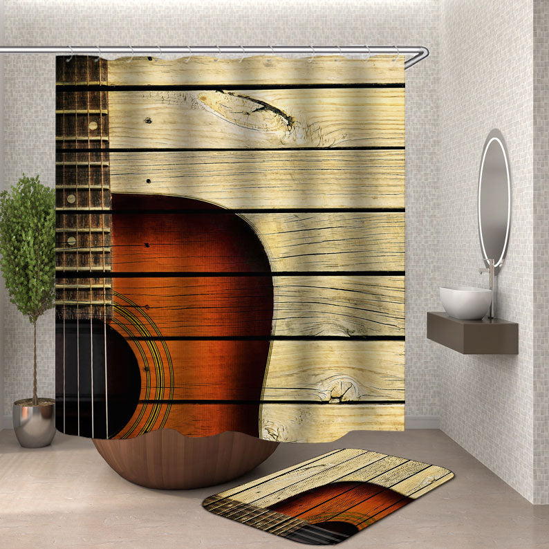 Cool Acoustic Guitar Shower Curtain