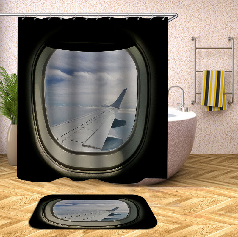 Cool Airplane Wing Window View Shower Curtain