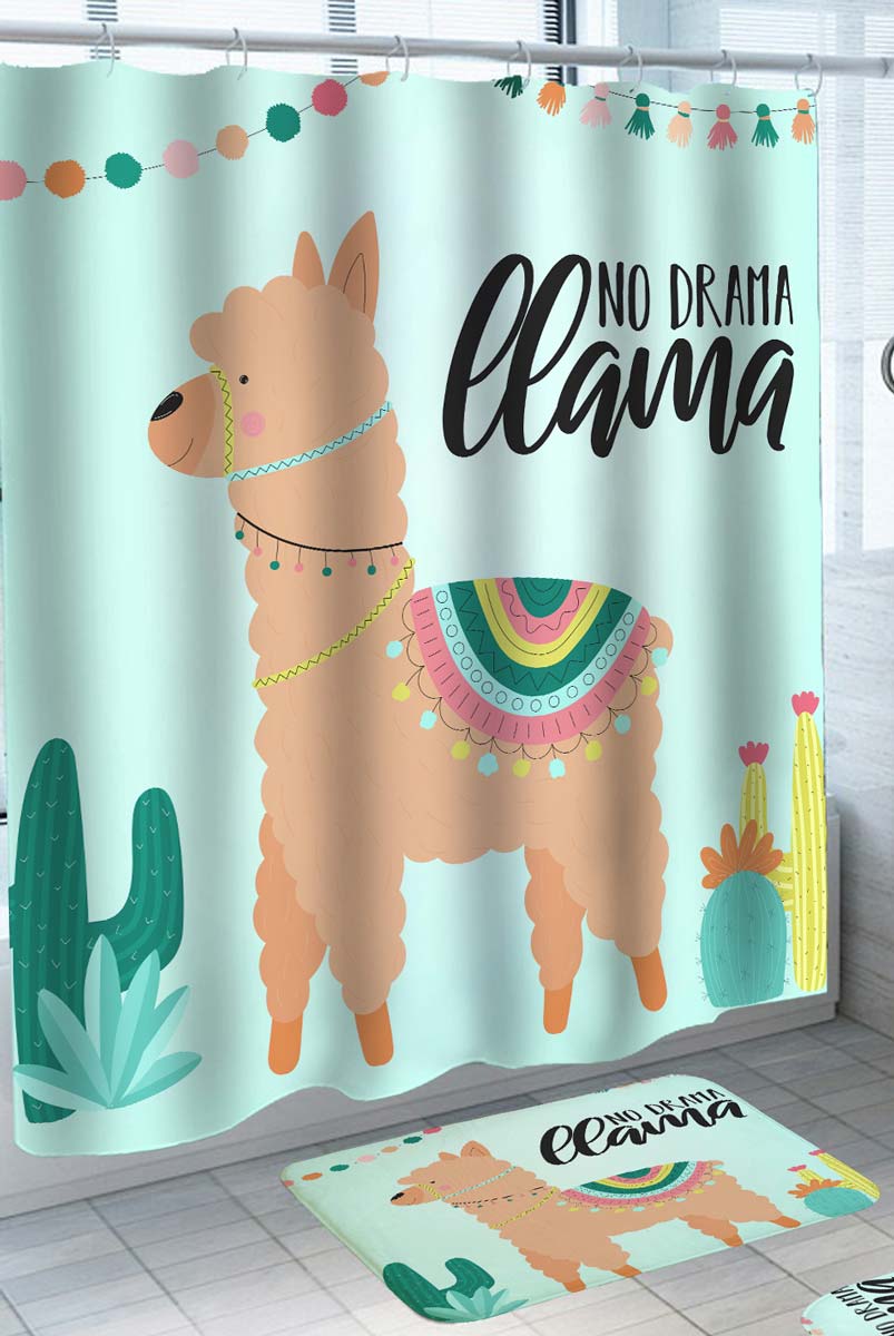 Cool Animal Shower Curtain South American No Drama Llama