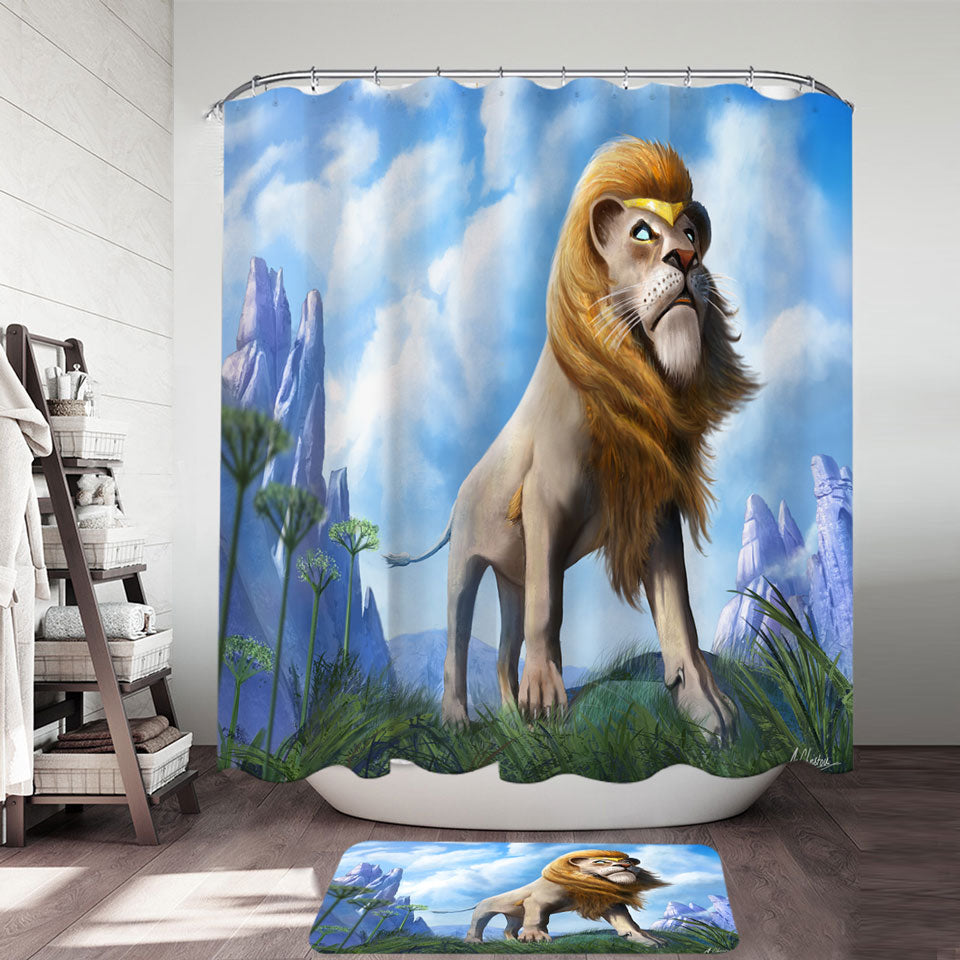 Cool Art King of Lions Shower Curtains