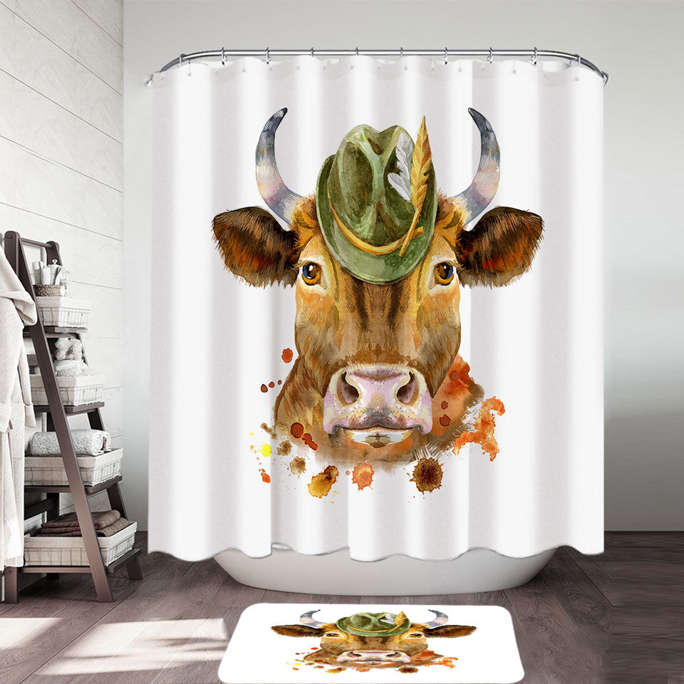 Cool Bavarian Cow Shower Curtain