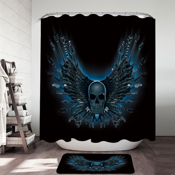 Cool Dark Art Guitar Strings Skull Shower Curtains