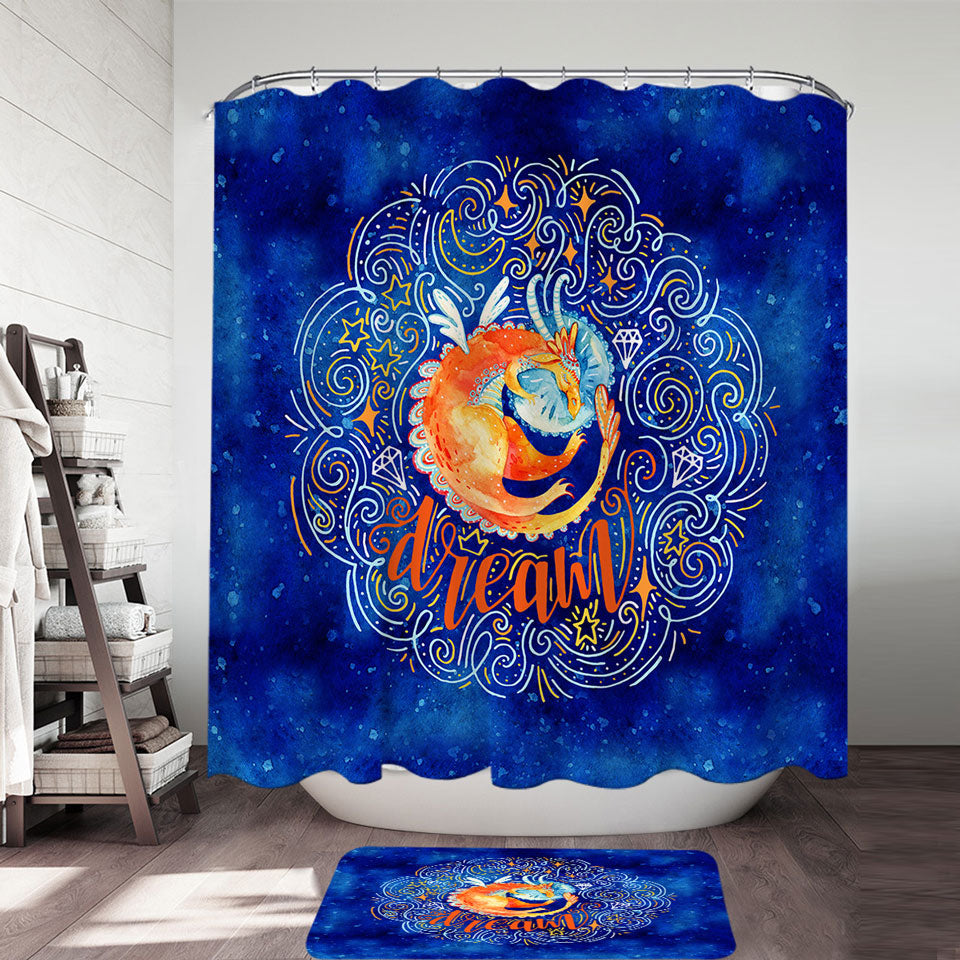 Cool Dreaming Oriental Dragon Shower Curtain