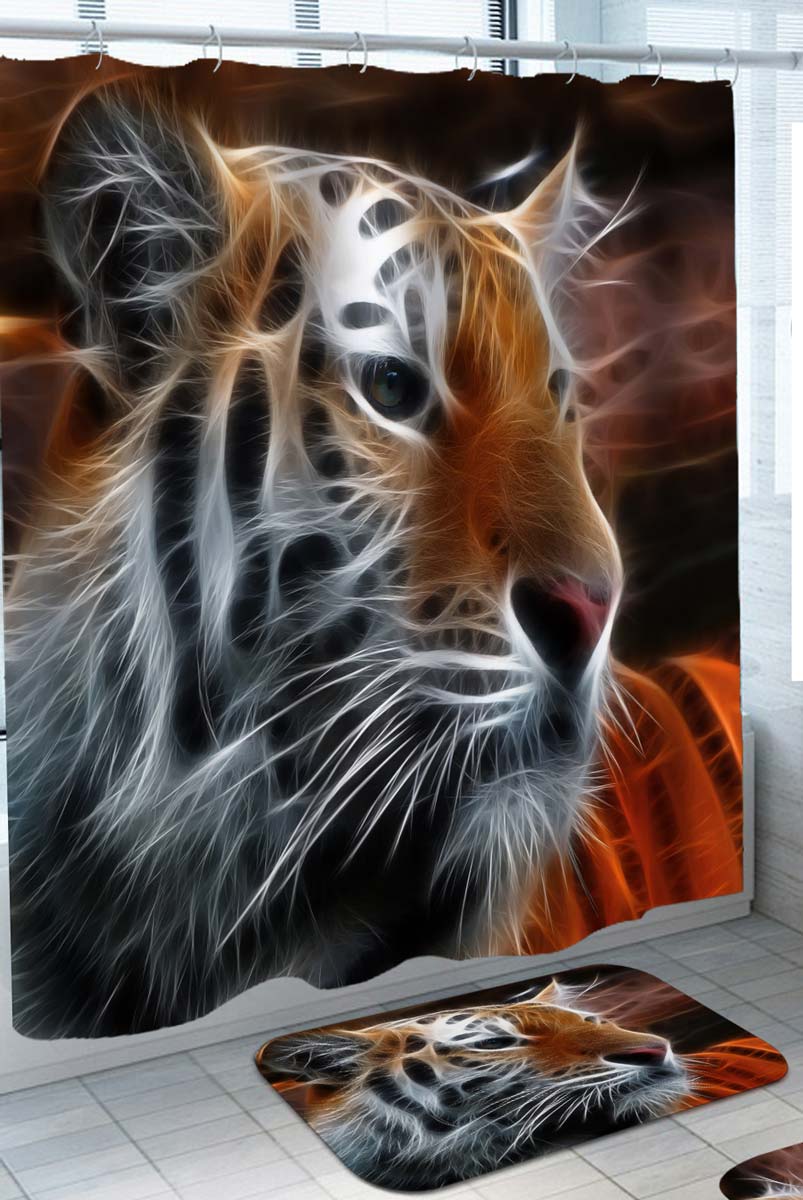Cool Electrifying Tiger Shower Curtain