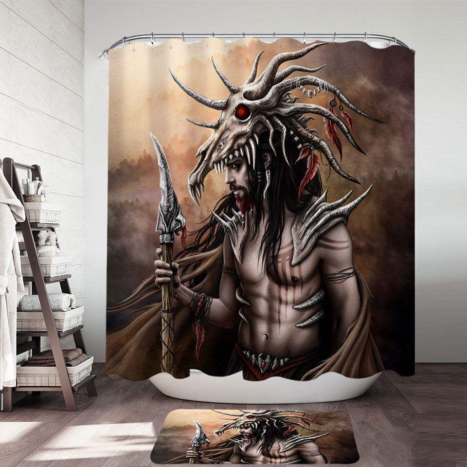 Cool Fantasy Art Brave Man the Hunter Shower Curtain
