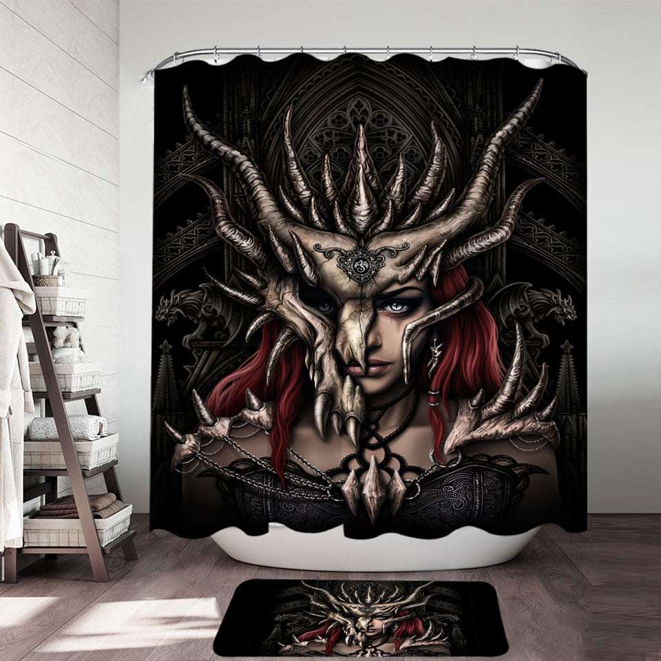 Cool Fantasy Art Dragon Mask Shower Curtain
