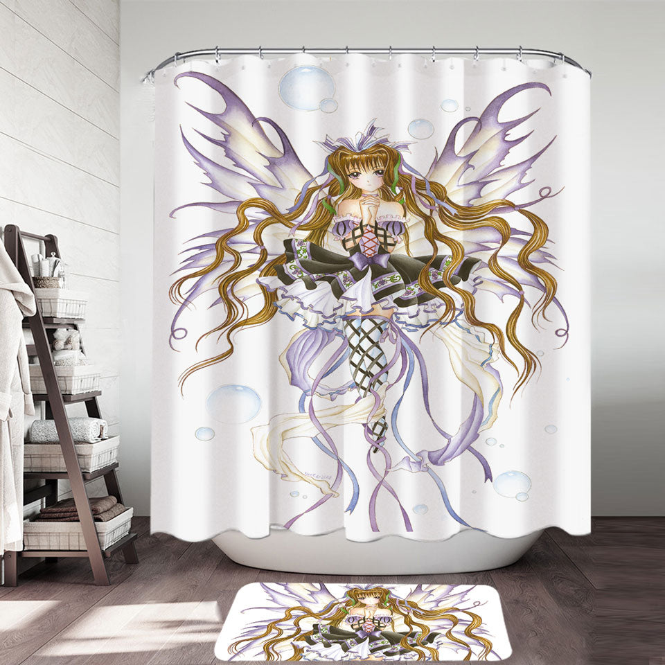 Cool Fantasy Shower Curtains Art Burgundy Wine Fairy