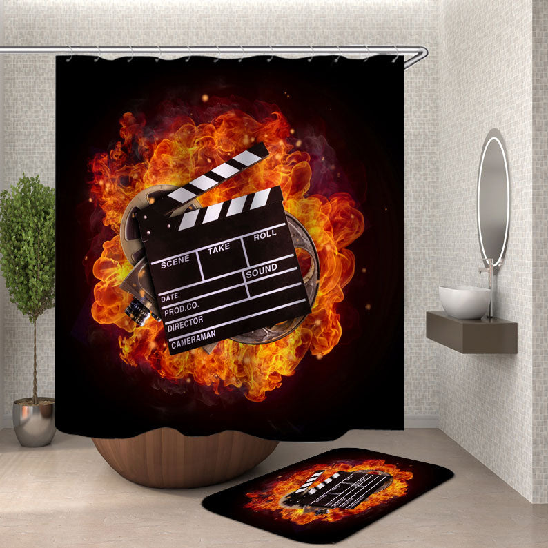 Cool Filmmaking Movies Clapperboard Shower Curtain