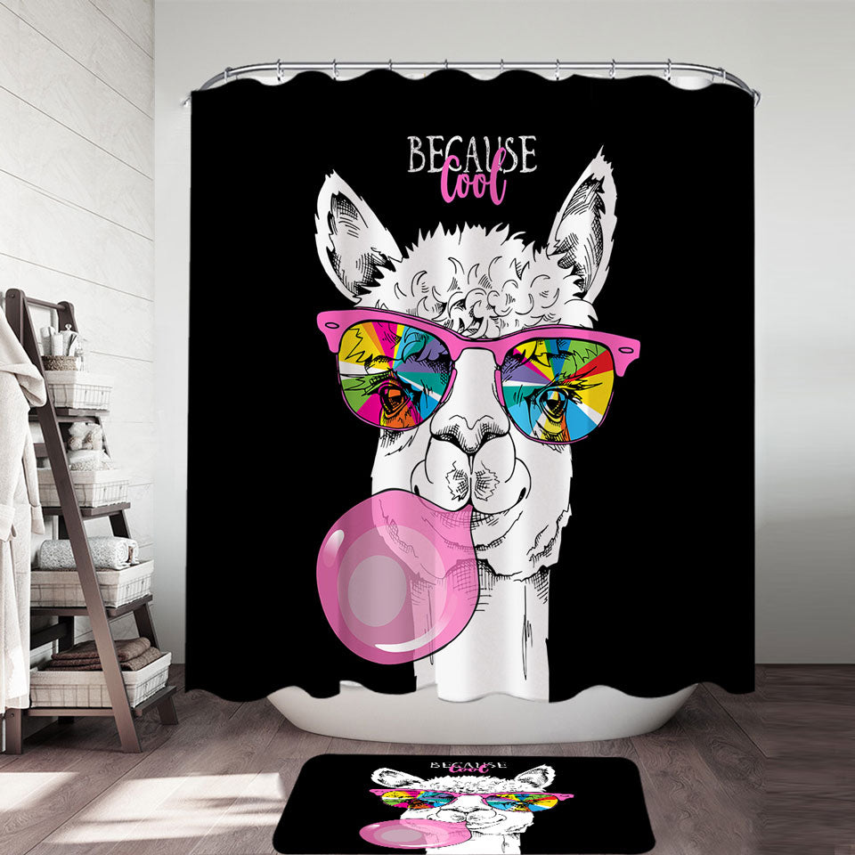 Cool Funny Llama Shower Curtain