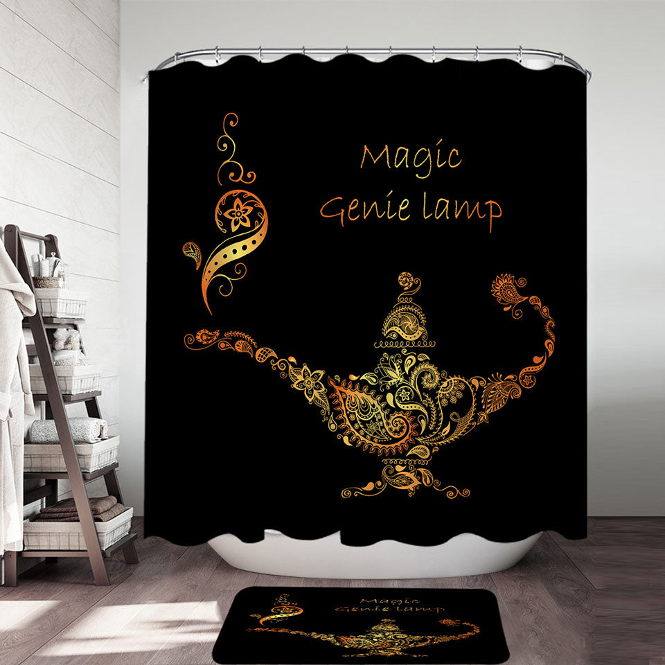 Cool Golden Magical Genie Lamp Shower Curtain