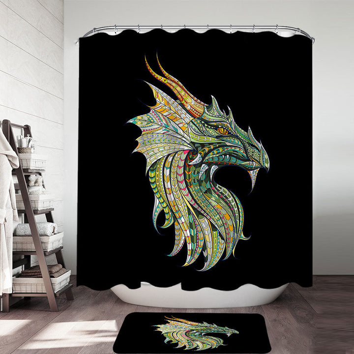 Cool Green Dragon Shower Curtains