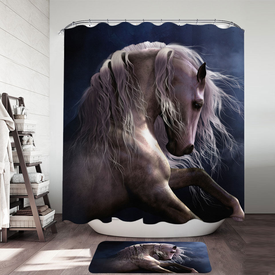 Cool Horse Shower Curtains Thrilling White Horse Silver Ghost