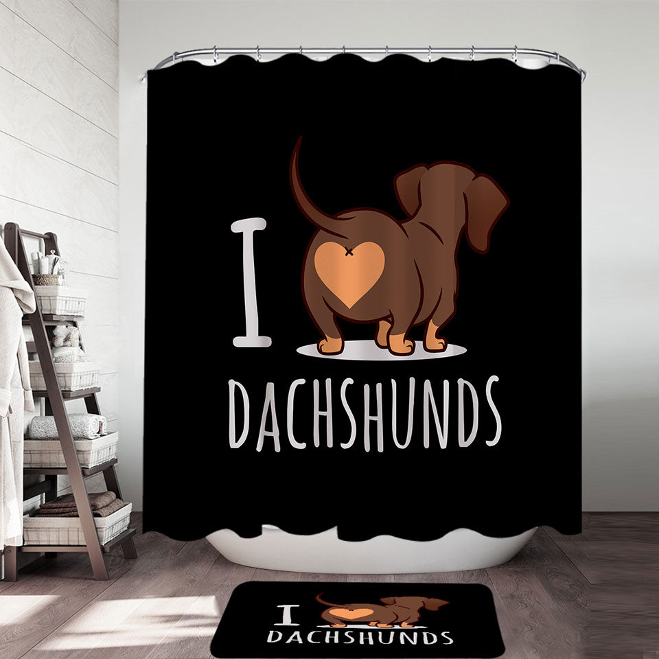 Cool I Love Dachshunds Shower Curtain
