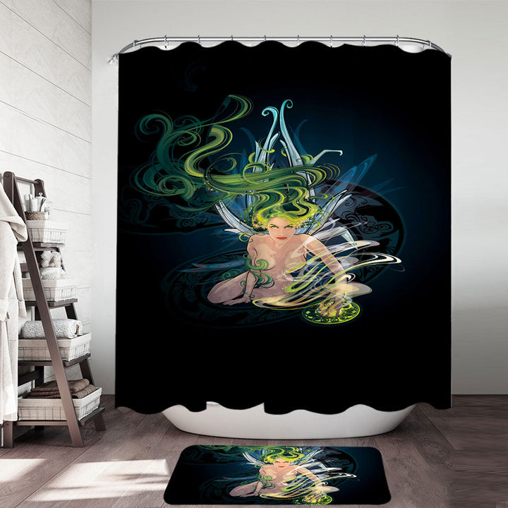 Cool Mens Shower Curtains Absinthe Fairy