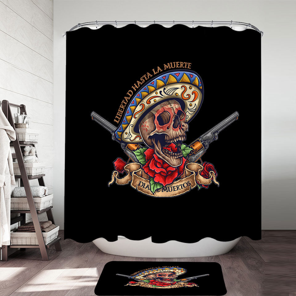 Cool Mexican Skull Shower Curtain Free the Dead