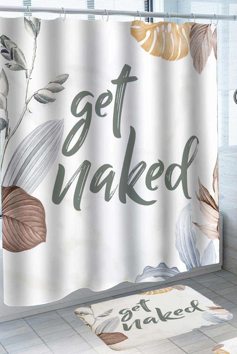 Cool Modern Shower Curtains Gold Silver Bronze Tropical Leaves Get Naked