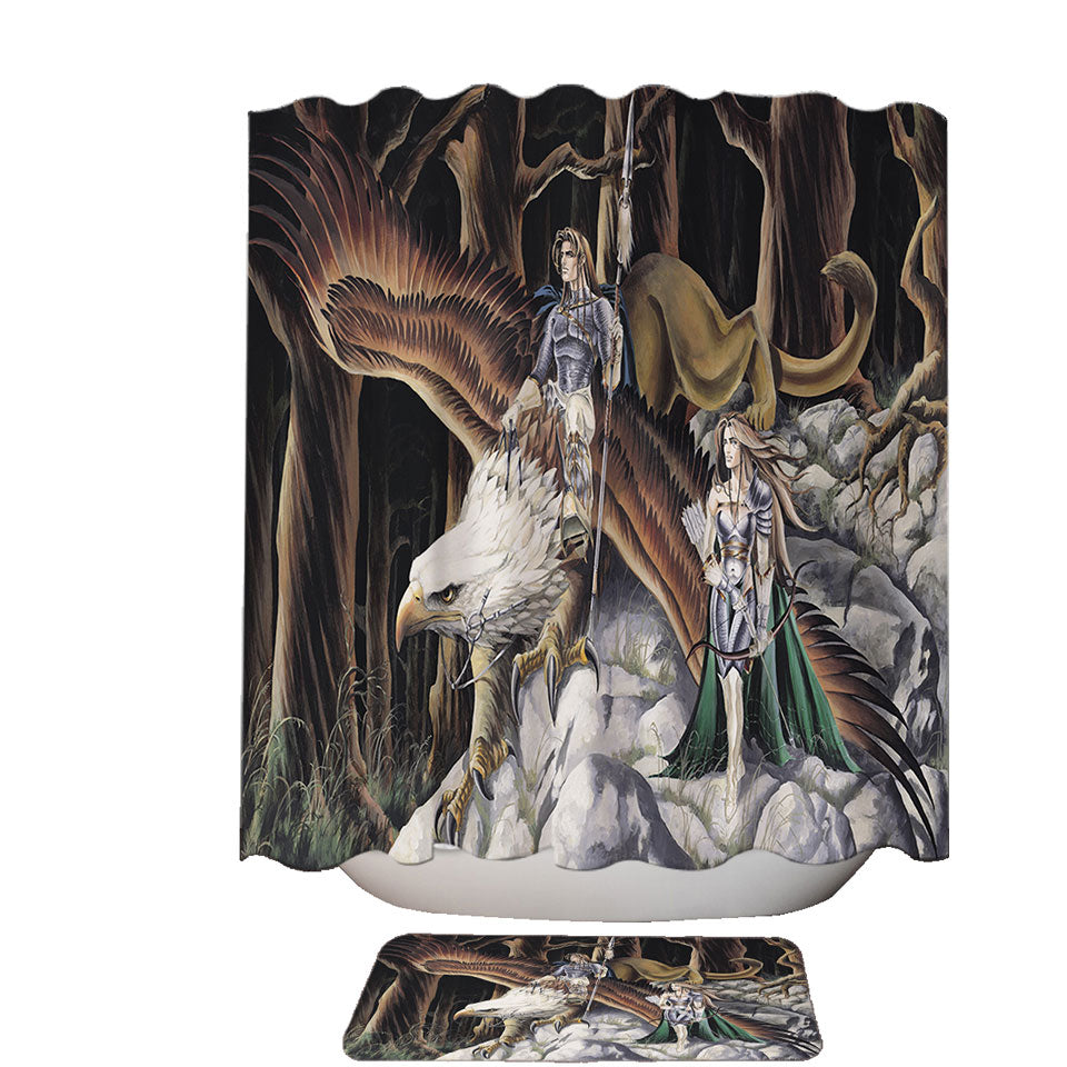 Cool Mythological Griffin Shower Curtains Creature Warriors