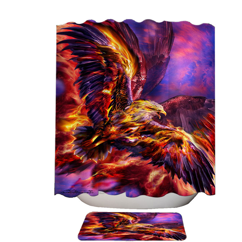 Cool Mythology Shower Curtains Bird Phoenix Rising