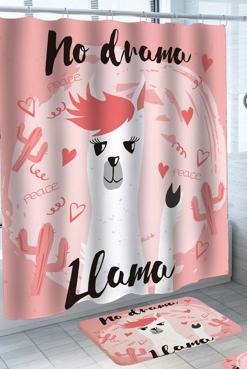 Cool No Drama Llama Shower Curtain