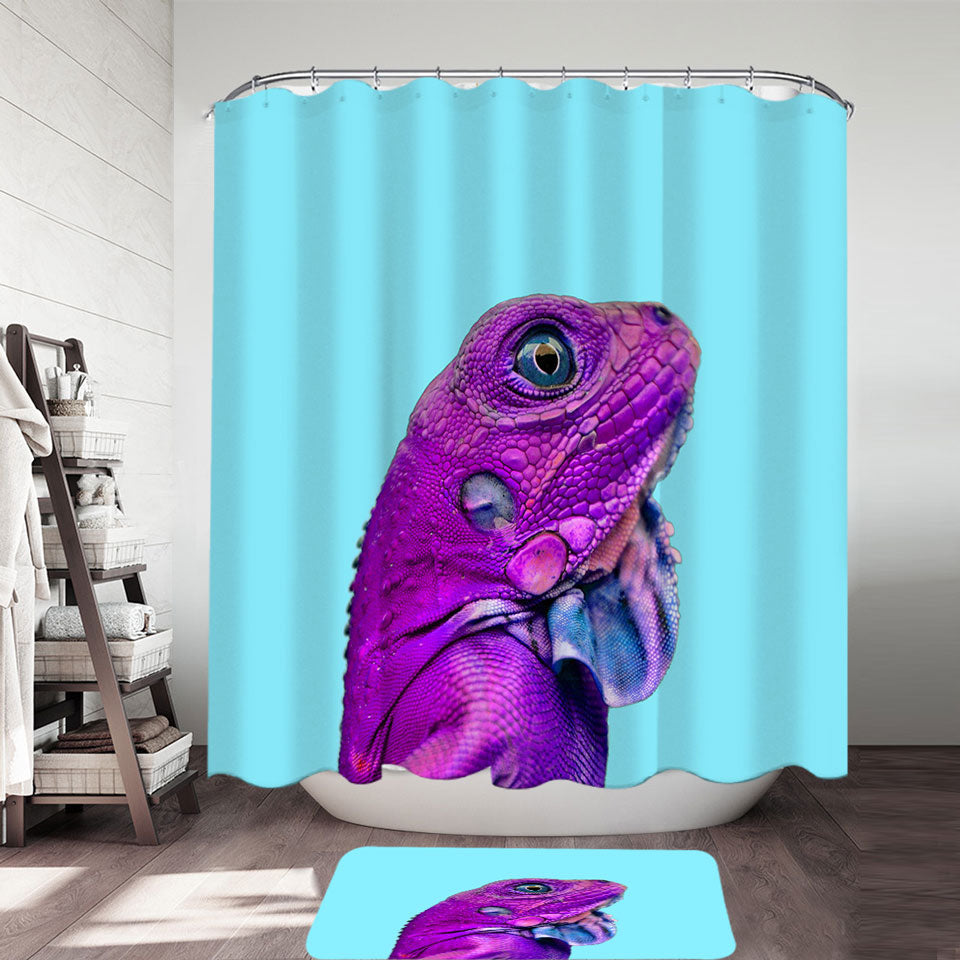 Cool Purple Dragon Lizard Shower Curtain