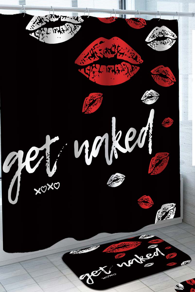 Cool Sexy Shower Curtains Lips Kisses Get Naked