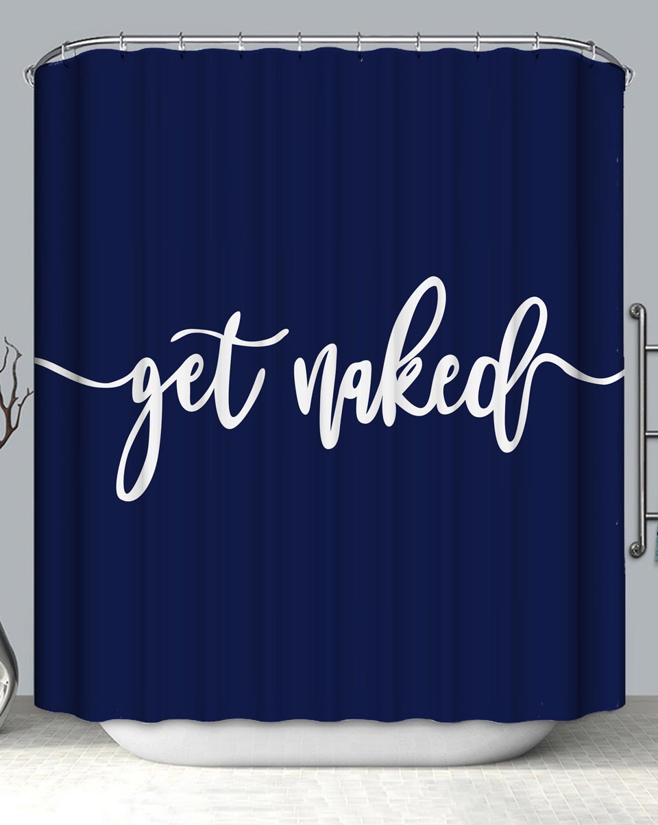 Cool Shower Curtains Get Naked over Blue
