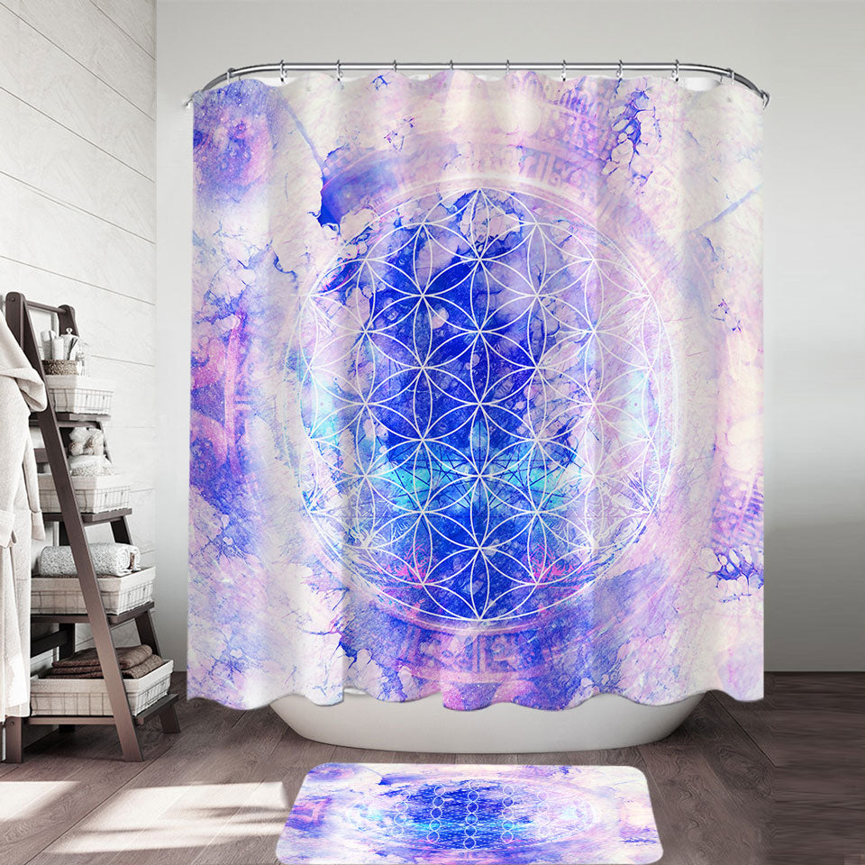 Cool Shower Curtains Purplish Blue Fading Illusion