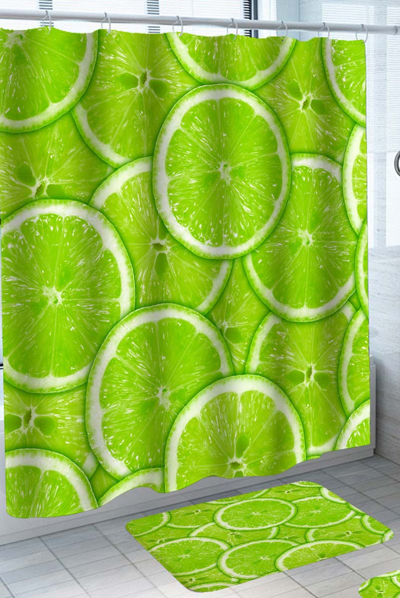 Cool Shower Curtains Sliced Lime