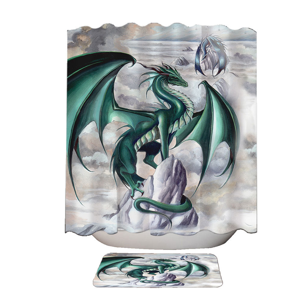 Cool Shower Curtains Tempest Clouds Cliffs Dragons