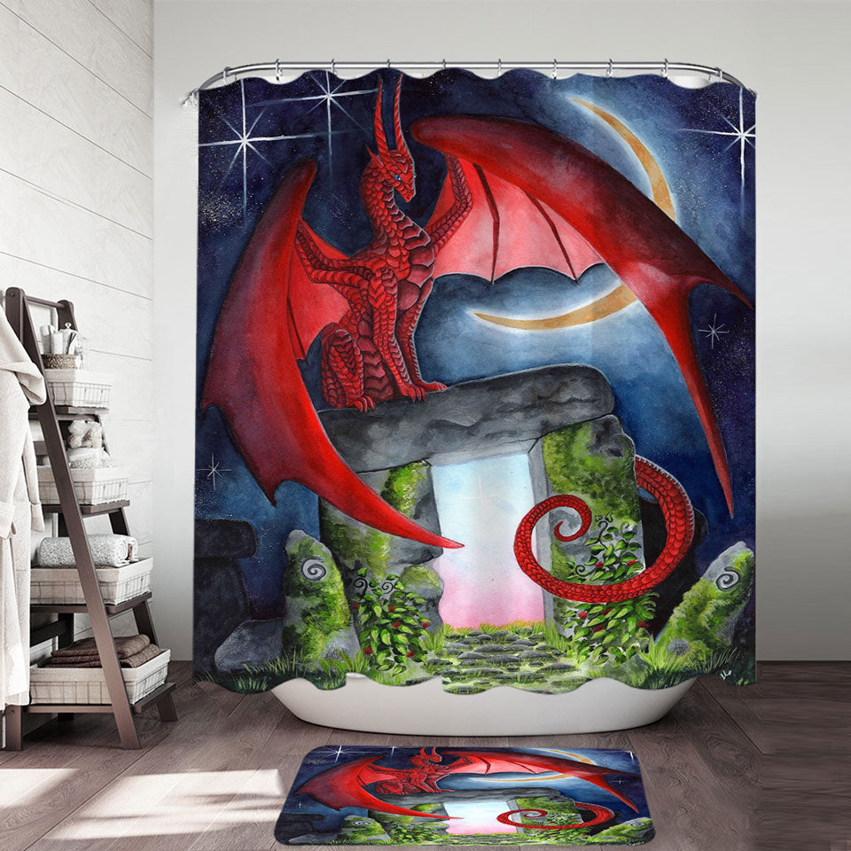 Cool Shower Curtains Watcher at the Morning Gate the Night Dragon