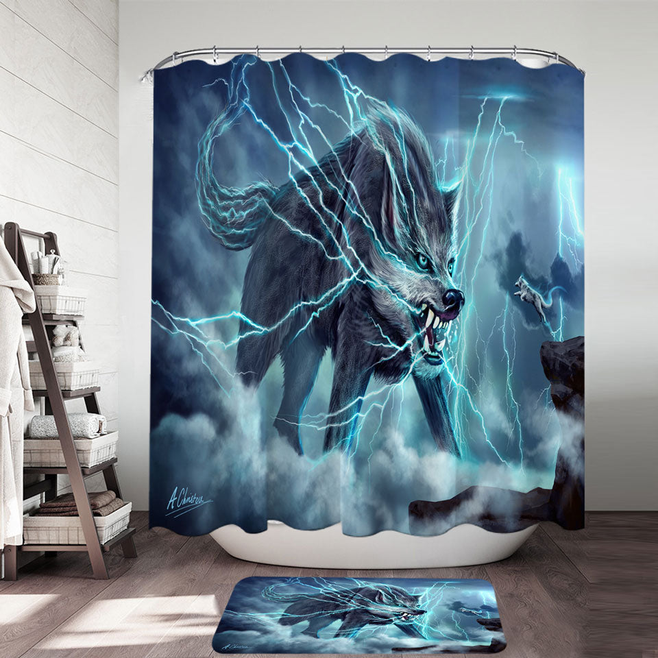 Cool Shower Curtains Wildlife Fiction Art Beast Wolf Shower Curtain