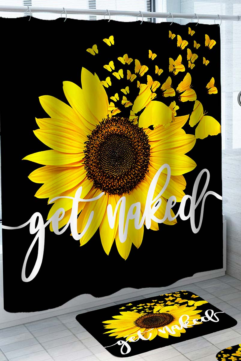 Cool Shower Curtains Yellow Sunflower to Butterflies Get Naked