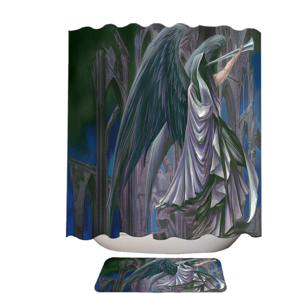 Cool Shower Curtains for Sale Armageddon Angel of Death Dark Art Drawing
