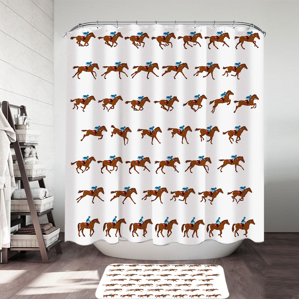 Cool Shower Curtains of Dressage Horse Riding Pattern