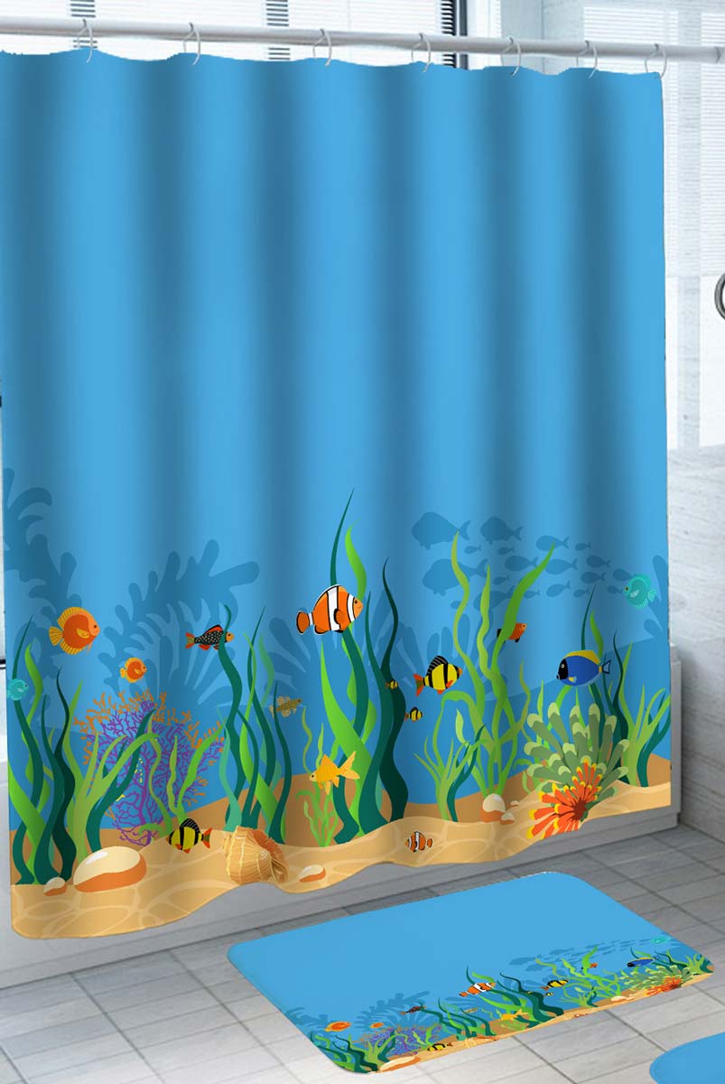 Cool Small Fish Aquarium Shower Curtain