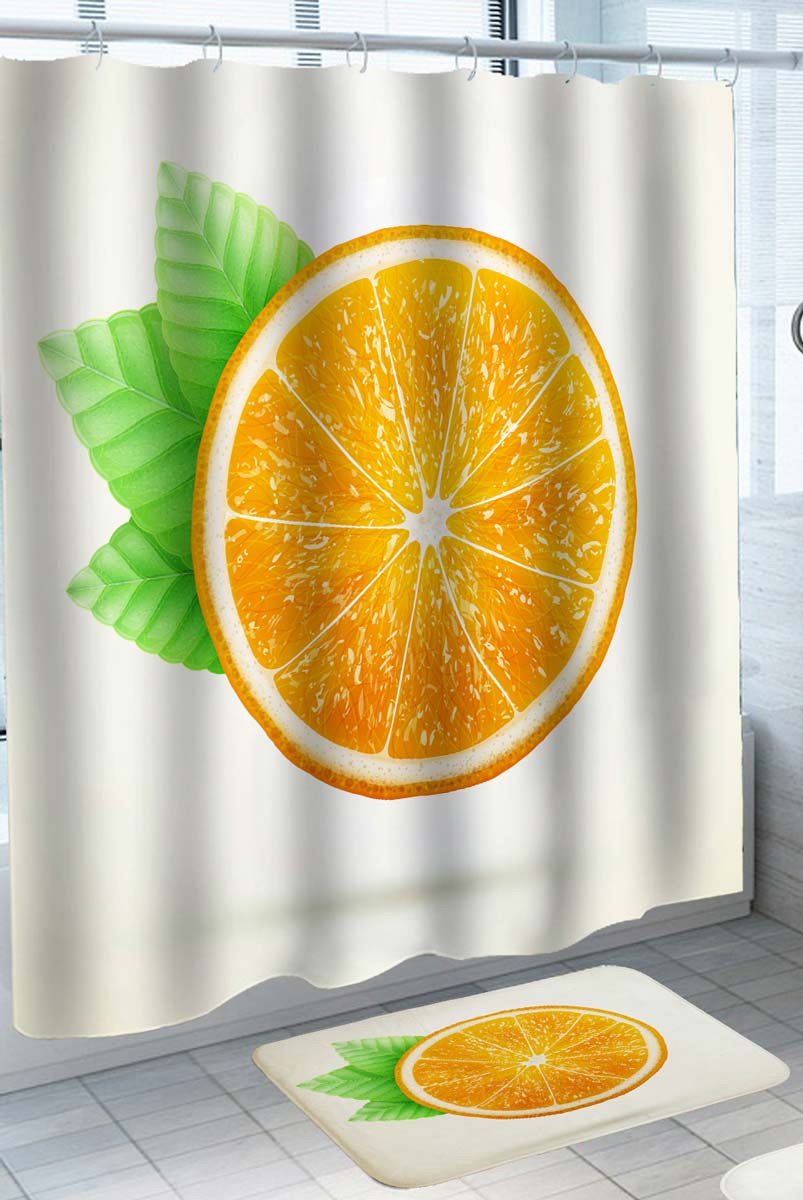 Cool Summer Shower Curtain Fresh Orange Slice