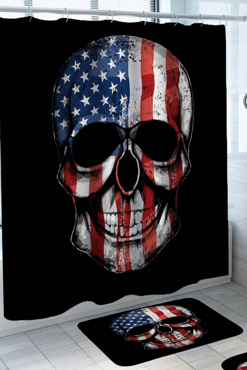 Cool USA Skull Shower Curtain