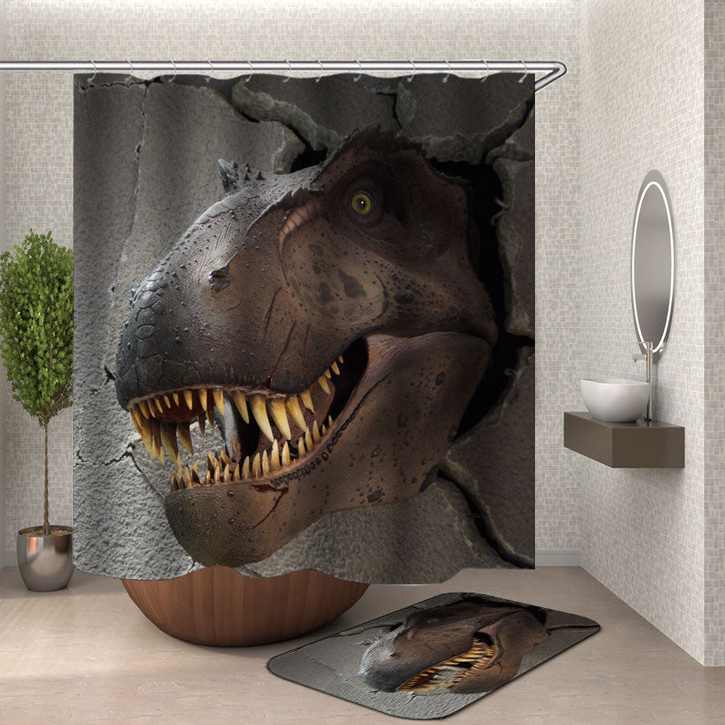 Cool and Scary Dinosaur T Rex Shower Curtain