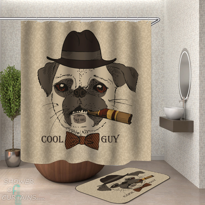 Cool Pug Dog Shower Curtain