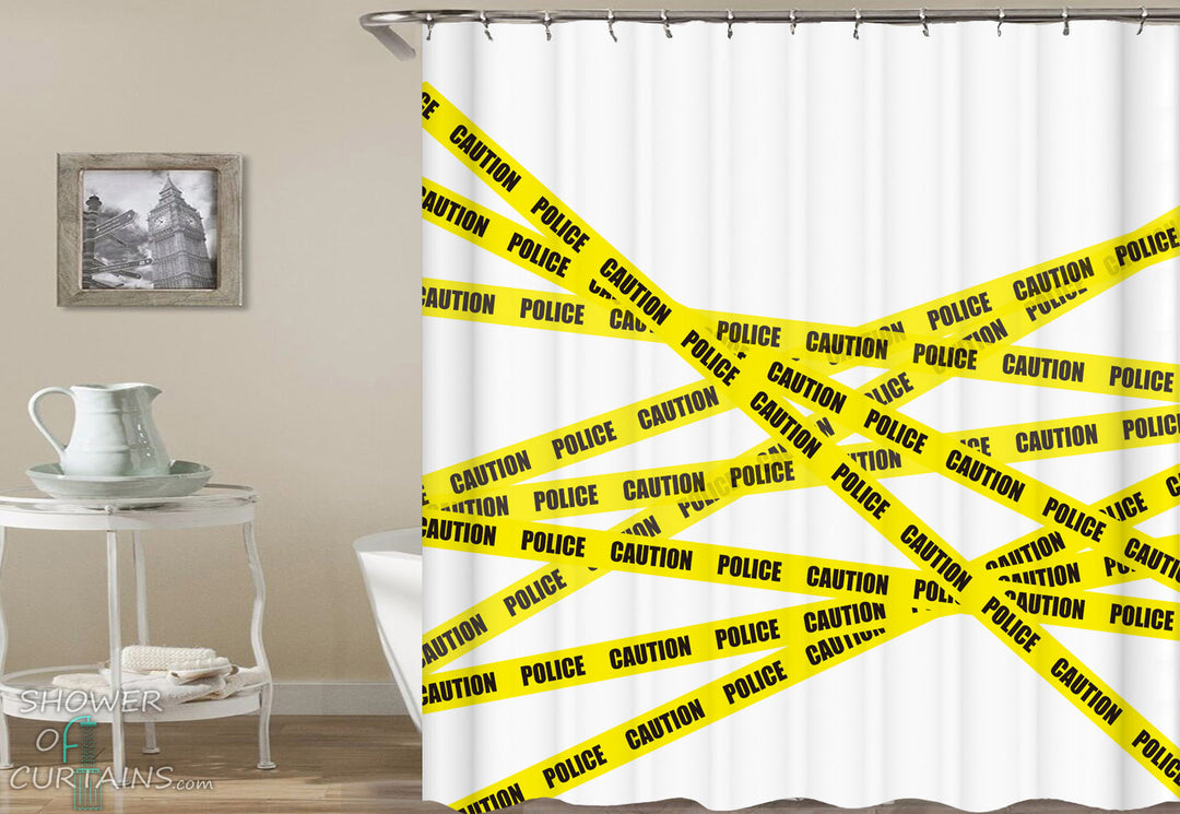 Cool Shower Curtains of Police Yellow Tape