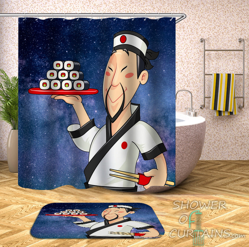 Cool Shower Curtains of The Sushi Guy