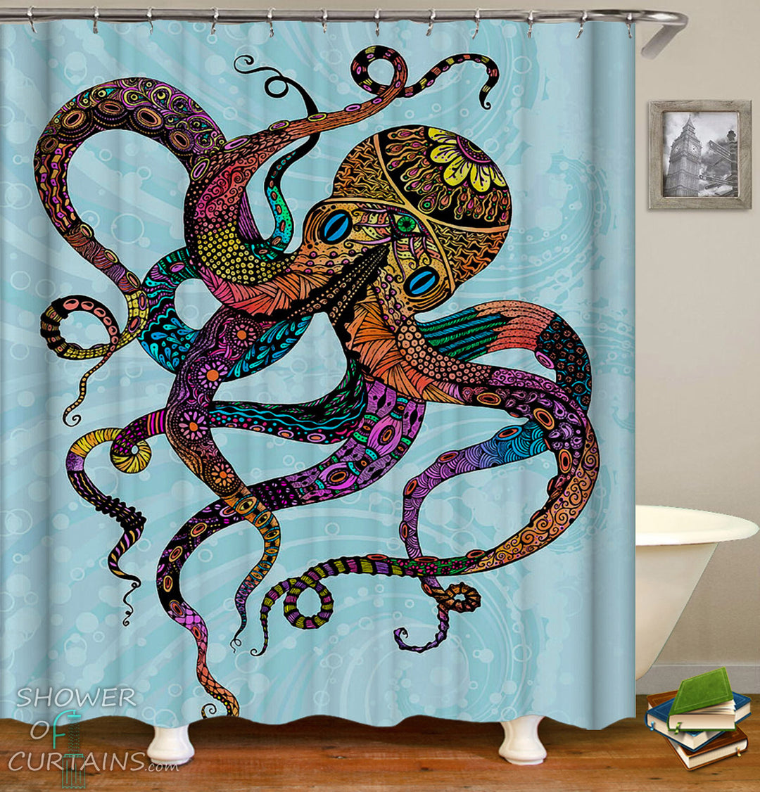 Crazy Colors Octopus Shower Curtain